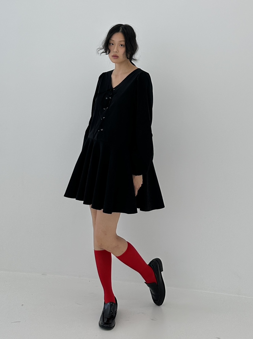 A.VER韓國直郵女裝新品休閑真品24秋冬熱賣時尚連衣裙麂皮A.VER連衣裙