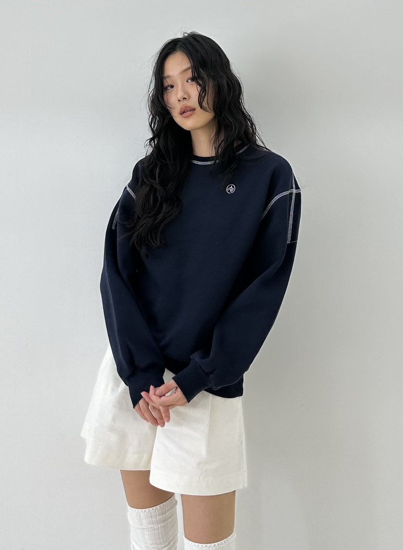 A.VER韓國直郵東大門實拍女裝新品人氣熱賣休閑推薦衛衣刺繡A.VER衛衣