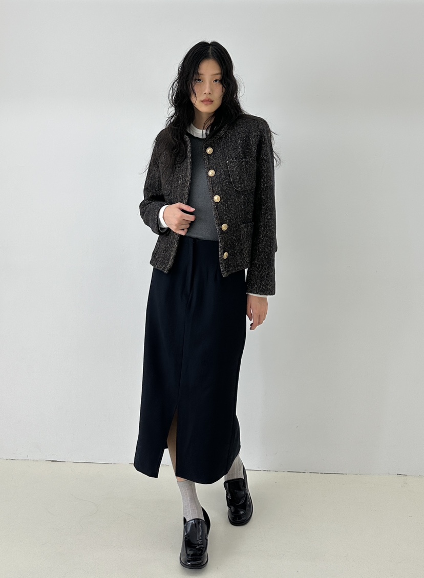 A.VER韓國直郵東大門實拍女裝新款推薦人氣熱賣夾克人字紋A.VER夾克