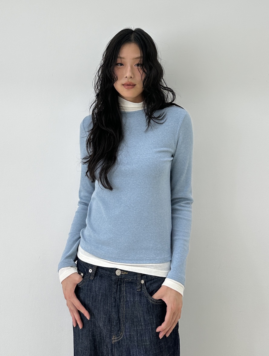 A.VER韓國直郵東大門實拍女裝新款24秋冬真品長袖T恤安哥拉A.VER長袖T恤