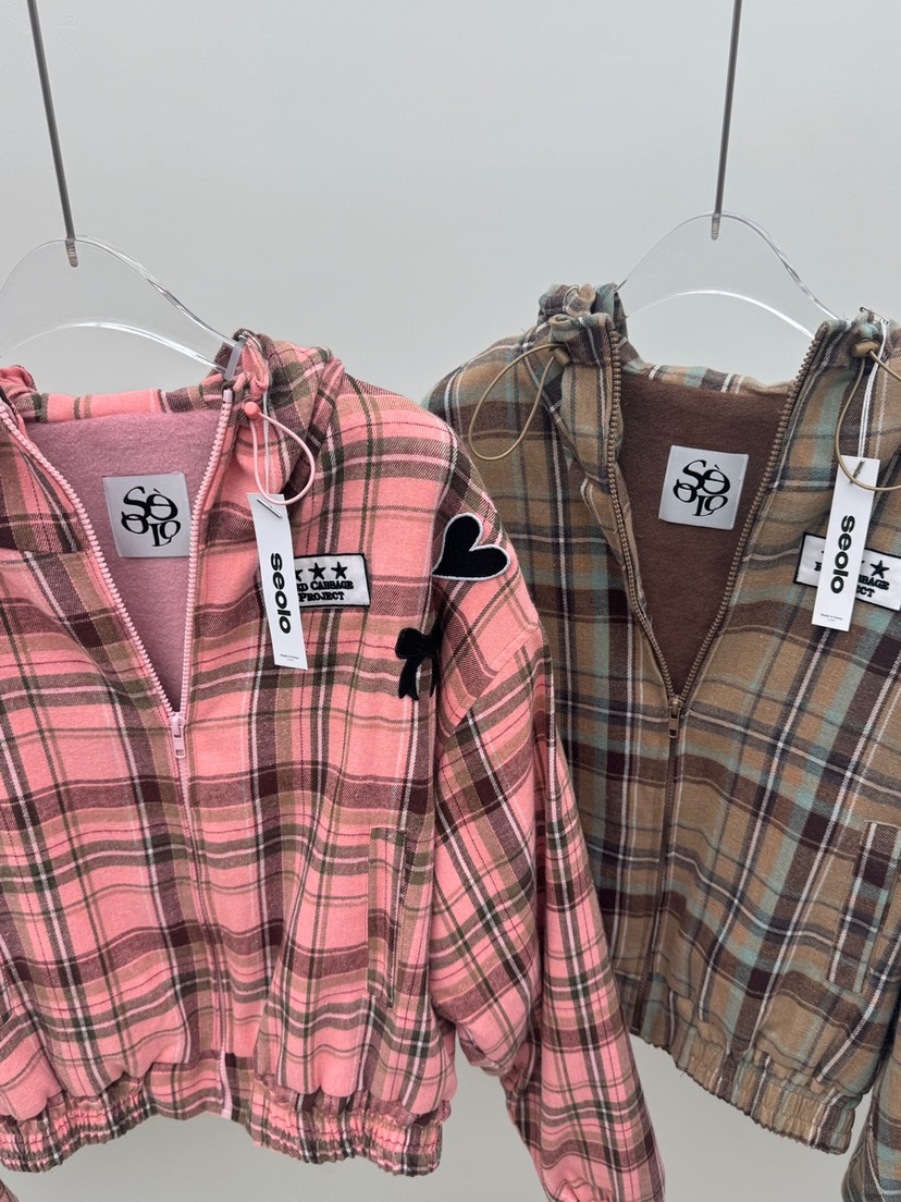 Seolo seoul韓國直郵東大門代購女裝新品推薦夾克抓絨格紋Seolo seoul夾克