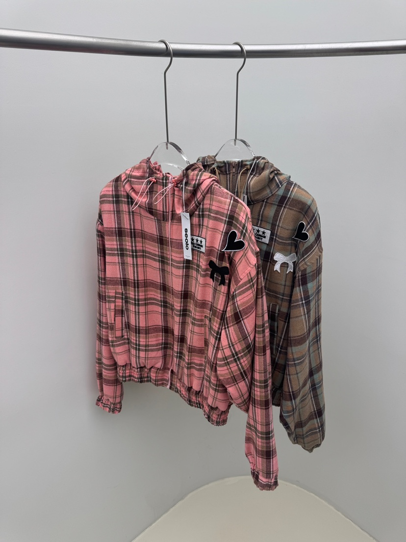 Seolo seoul韓國直郵東大門代購女裝新品推薦夾克抓絨格紋Seolo seoul夾克