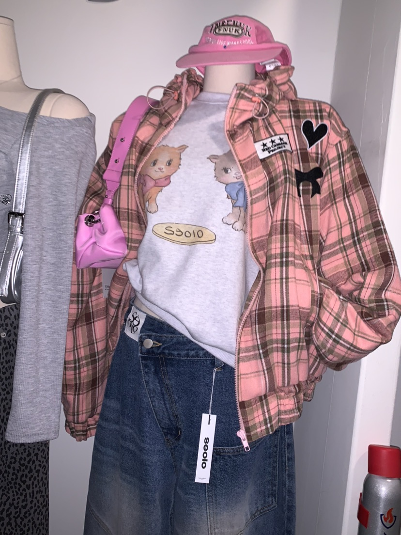 Seolo seoul韓國直郵東大門代購女裝新品推薦夾克抓絨格紋Seolo seoul夾克圖色1
