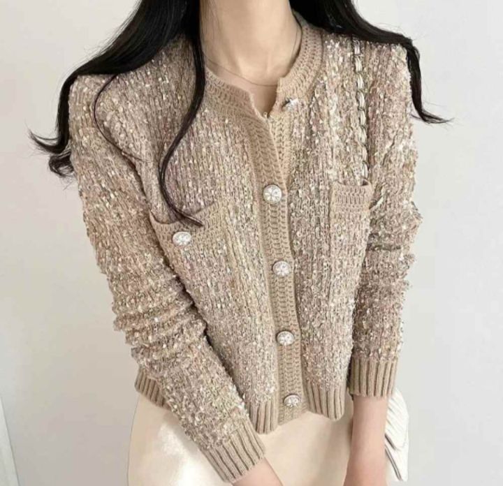 BLING BLING韓國直郵女裝新款職業熱賣時尚24秋冬針織衫開衫BLING BLING-S針織衫圖色5