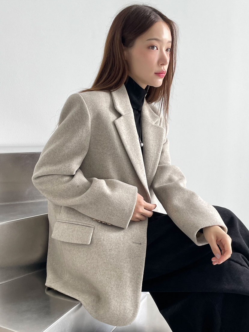 NEOUL/ahin雙領標簽韓國直郵東大門代購女裝新品真品短款大衣NEOUL/ahin雙領標簽短款大衣