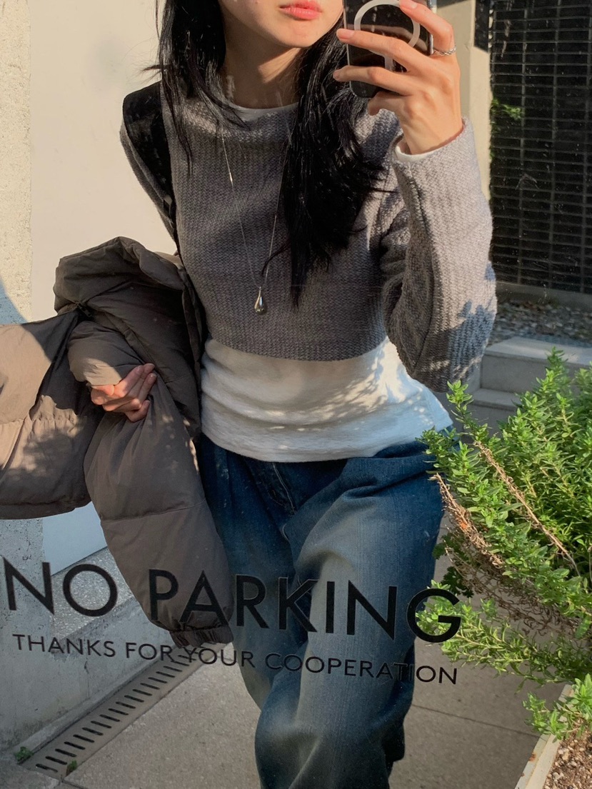LOFN韓國直郵東大門實拍女裝新品真品人氣職業24秋冬長袖T恤LOFN長袖T恤