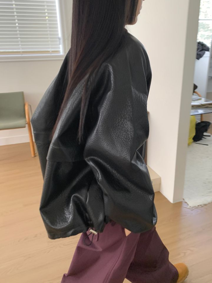 4LEAF韓國直郵東大門代購女裝新品職業時尚熱賣真品皮衣皮革4LEAF皮衣