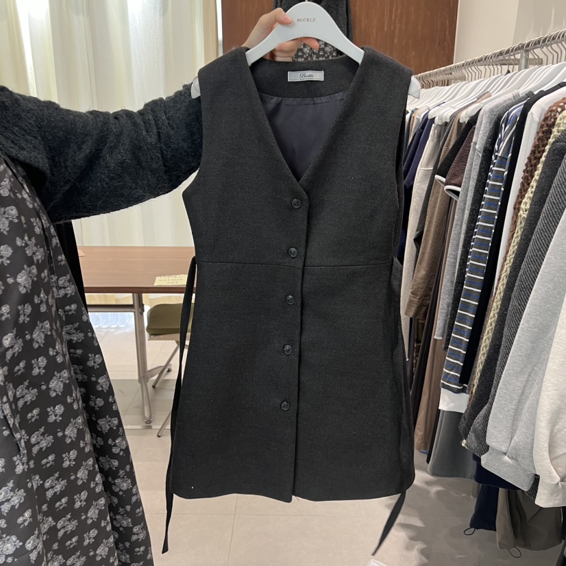 BUCKLE韓國直郵東大門實拍女裝新款真品人氣休閑職業連衣裙BUCKLE連衣裙