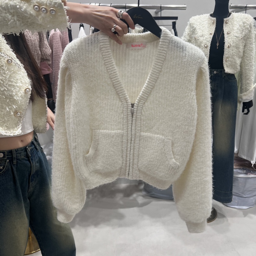 Lottimo韓國直郵東大門實拍女裝新品24秋冬毛衣羊駝毛羊毛開衫LOTTIMO毛衣圖色3