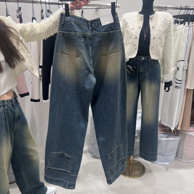 Lottimo韓國直郵東大門實拍女裝新品人氣24秋冬真品牛仔褲LOTTIMO牛仔褲