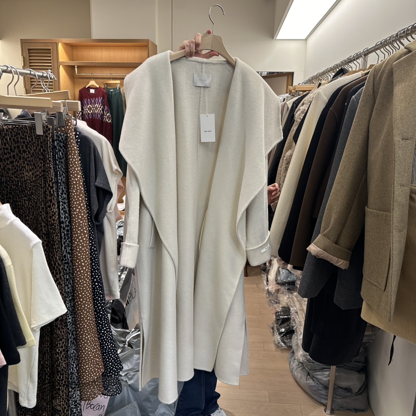 VAN NUVO韓國直郵東大門代購女裝新品熱賣中長款大衣手工制作含腰繩VAN NUVO中長款大衣