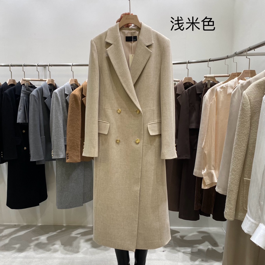 BOHEME韓國直郵女裝新款推薦熱賣人氣職業休閑24秋冬中長款大衣BOHEME中長款大衣圖色2