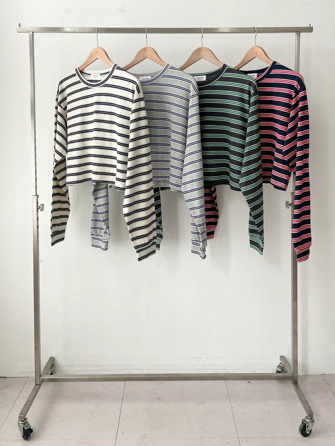 lalafit韓國直郵女裝新品職業24秋冬人氣休閑長袖T恤短款lalafit長袖T恤圖色4左四色