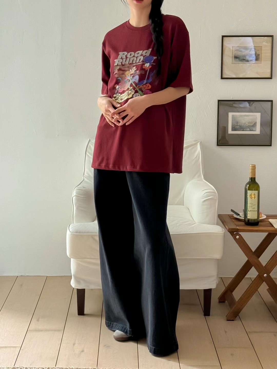 lalafit韓國直郵東大門實拍女裝新款24秋冬休閑推薦職業T恤lalafitT恤