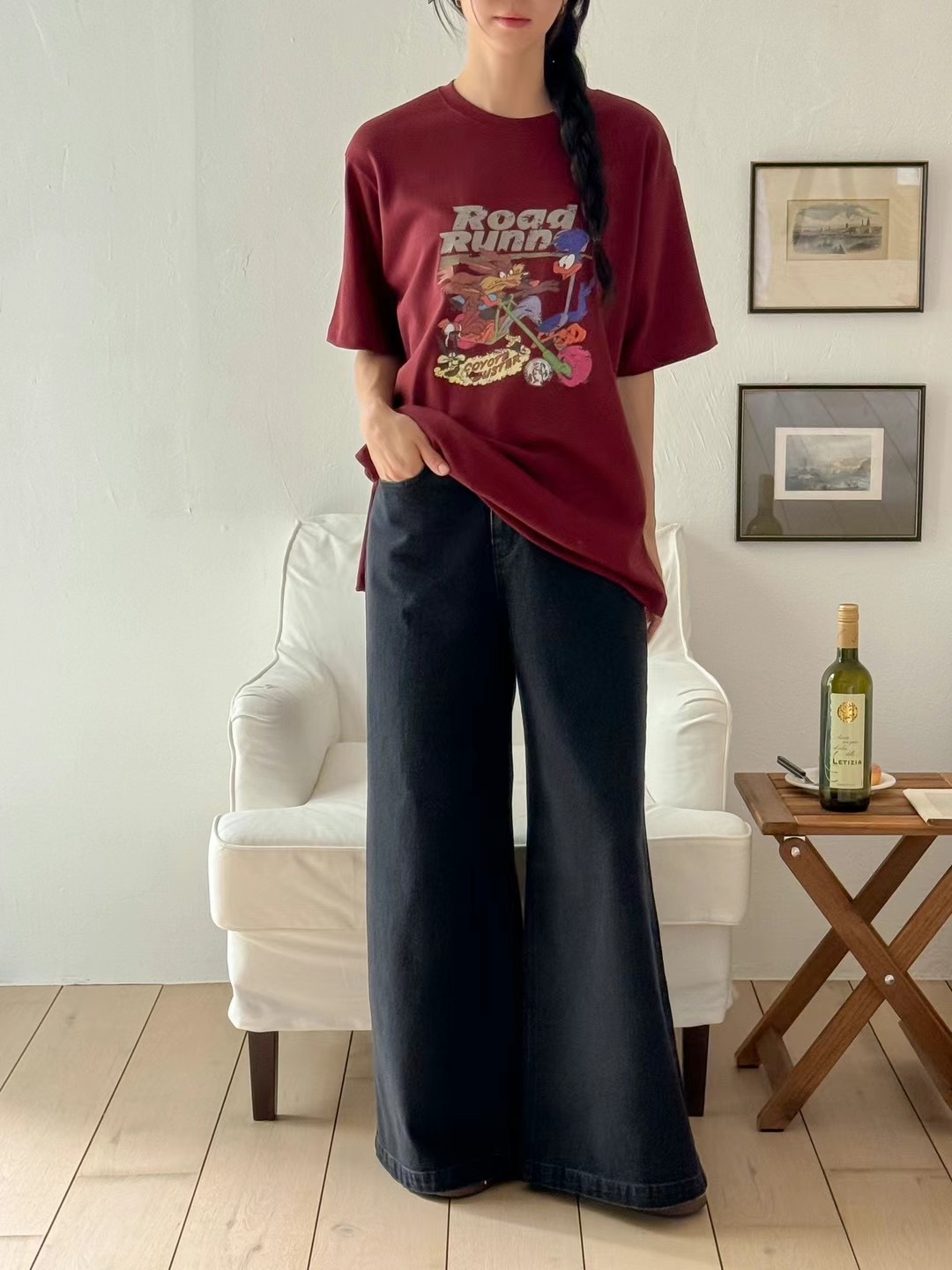 lalafit韓國直郵東大門實拍女裝新款24秋冬休閑推薦職業T恤lalafitT恤