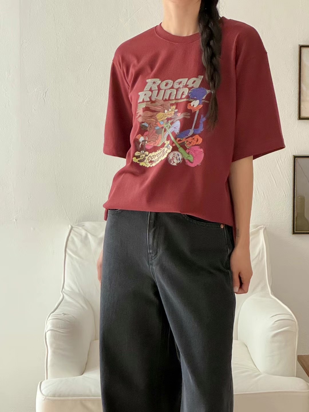 lalafit韓國直郵東大門實拍女裝新款24秋冬休閑推薦職業T恤lalafitT恤圖色2