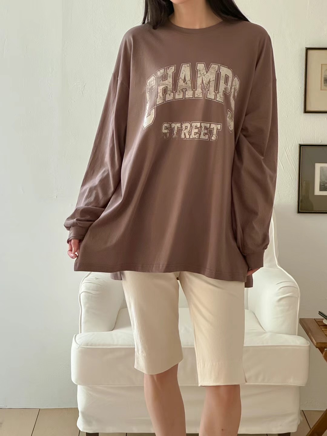 lalafit韓國直郵東大門實拍女裝新款時尚24秋冬休閑長袖T恤lalafit長袖T恤