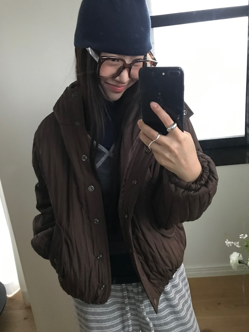 PAPRIKA韓國直郵女士新品24秋夏休閑熱賣職業短款棉服填充PAPRIKA短款棉服