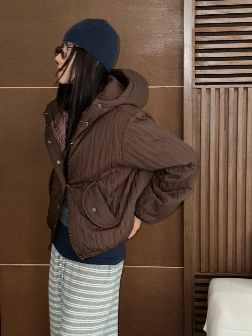 PAPRIKA韓國直郵女士新品24秋夏休閑熱賣職業短款棉服填充PAPRIKA短款棉服