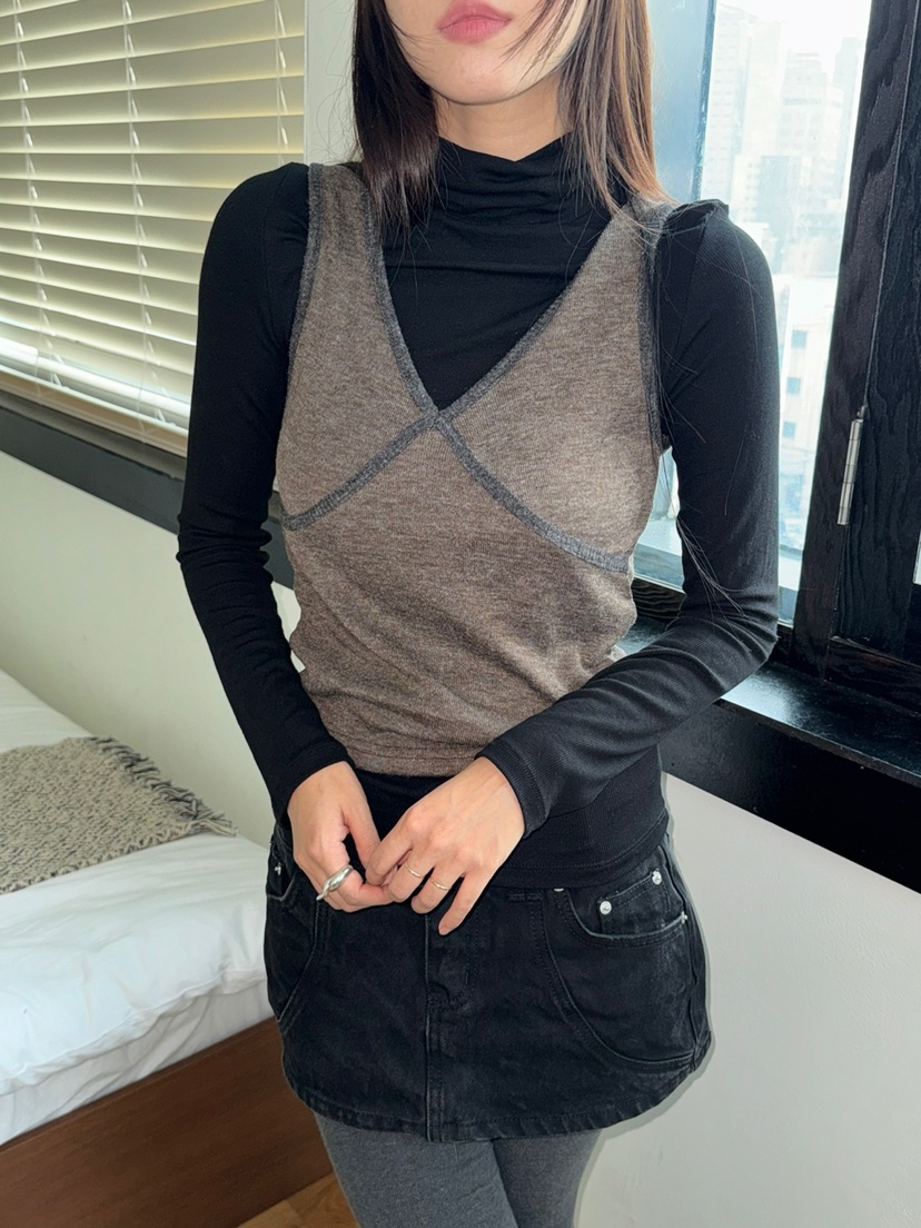 PAPRIKA韓國直郵女裝新品職業時尚人氣休閑24秋冬吊帶背心PAPRIKA吊帶/背心圖色2
