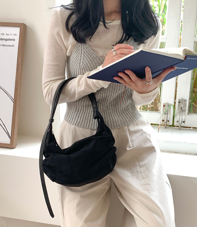 POSH BLUE直郵韓國代購女裝新款真品24秋冬單肩斜跨包絨面革POSH BLUE單肩/斜跨包圖色2