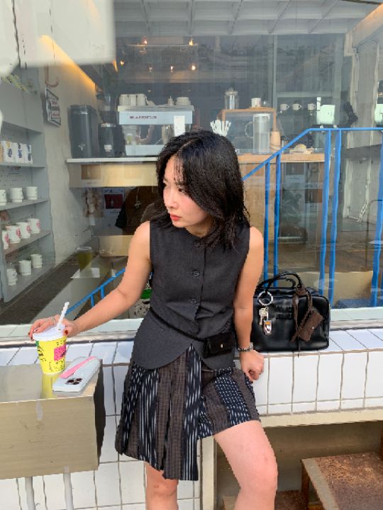 LIVE FOR_EVER韓國直郵女裝新款人氣時尚休閑推薦職業馬甲LIVE FOR_EVER馬甲