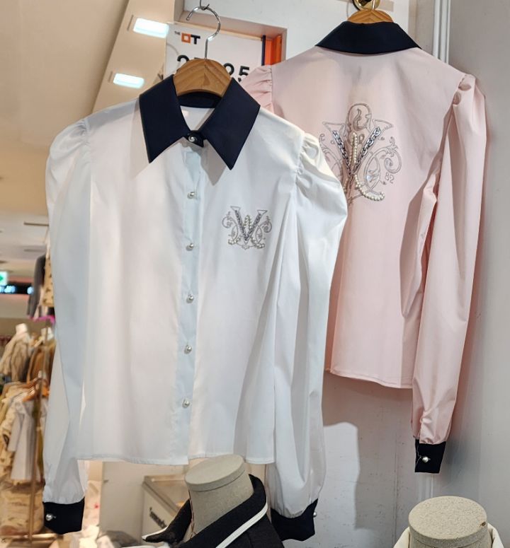 火Ⅱ韓國直郵東大門實拍女裝新品人氣真品24秋冬襯衫蕾絲衫火Ⅱ襯衫/蕾絲衫