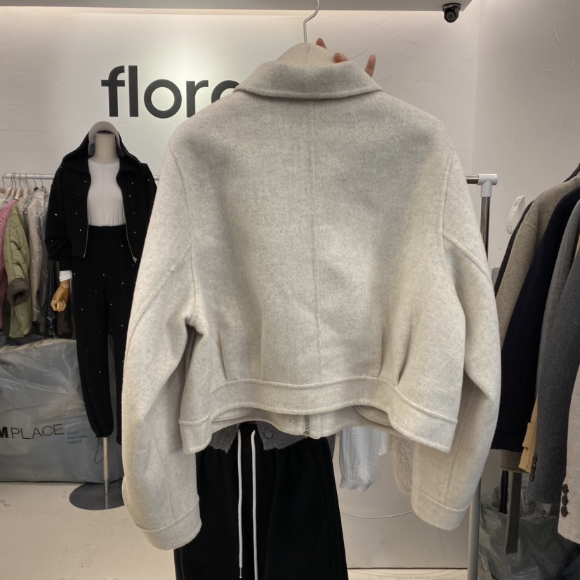 floral韓國直郵東大門代購女裝新款推薦24秋冬短款大衣手工制作FLORAL短款大衣