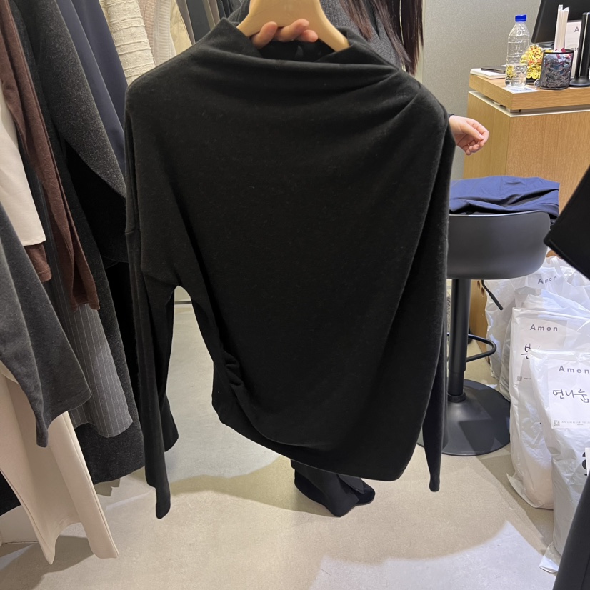 AMON韓國直郵女裝新款休閑人氣24秋冬推薦真品長袖T恤羊毛AMON長袖T恤圖色2