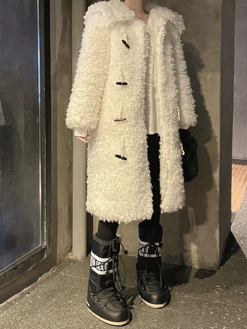 LIGHT AND SALT韓國直郵女裝新品時尚24秋冬中長款大衣LIGHT AND SALT中長款大衣