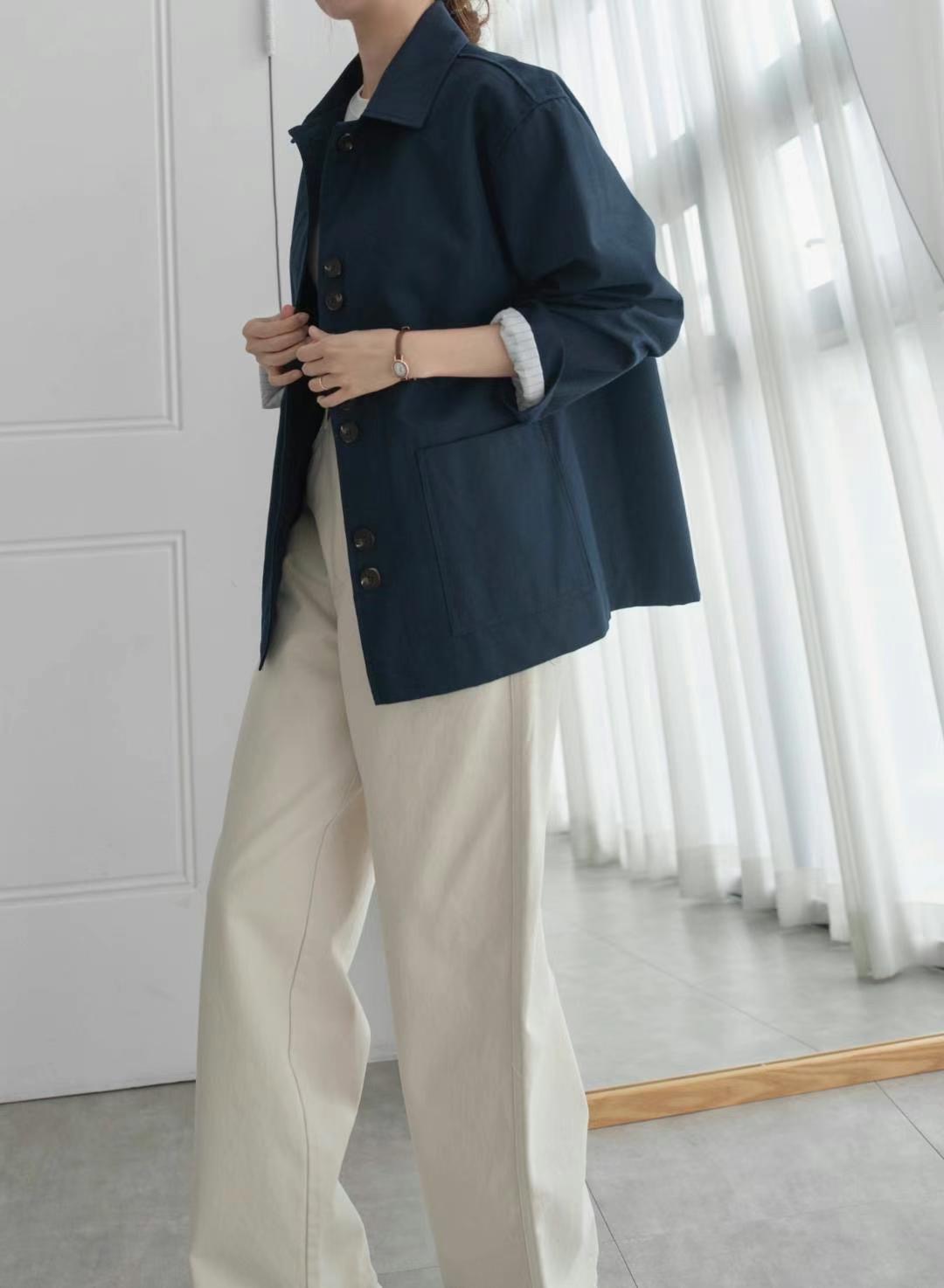 UNENE韓國直郵女裝新品24秋冬人氣時尚職業熱賣休閑夾克口袋UNENE夾克