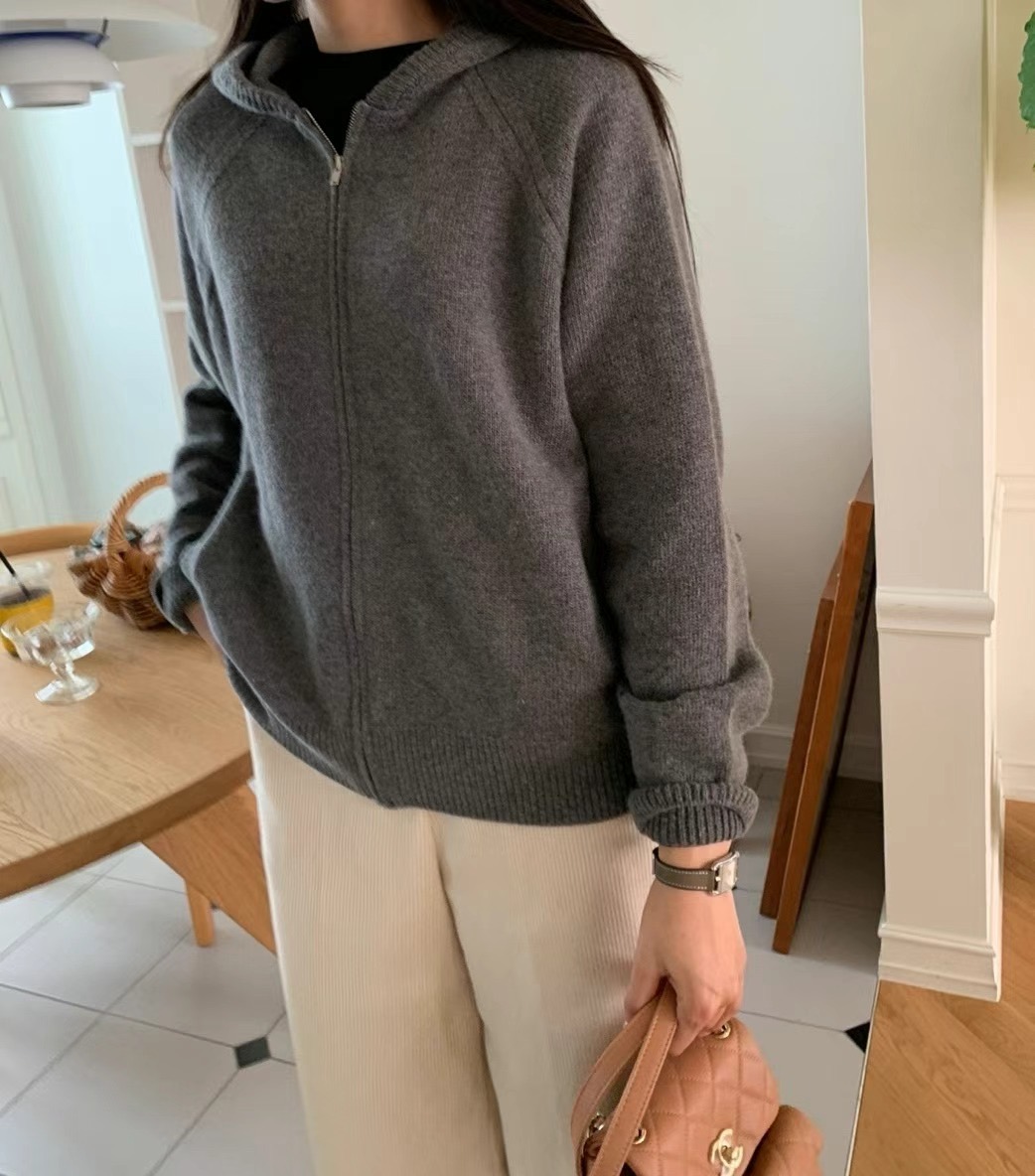 LUCKY ROOM韓國直郵東大門代購女裝新品推薦人氣衛衣拉鏈連帽LUCKY ROOM衛衣