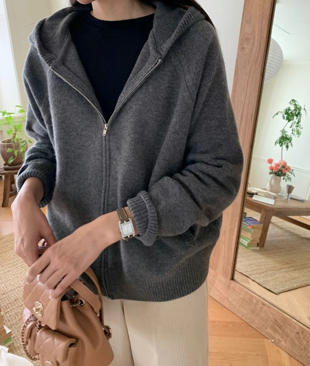 LUCKY ROOM韓國直郵東大門代購女裝新品推薦人氣衛衣拉鏈連帽LUCKY ROOM衛衣圖色2