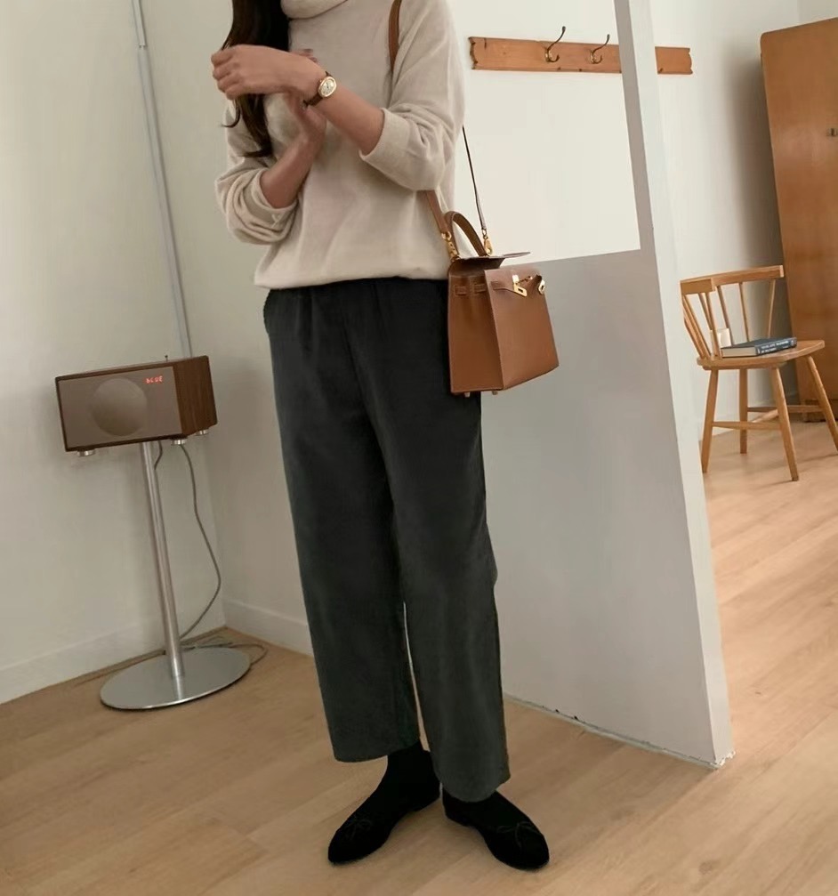 LUCKY ROOM韓國直郵女裝新品人氣24秋冬時尚休閑休閑褲綁帶LUCKY ROOM休閑褲