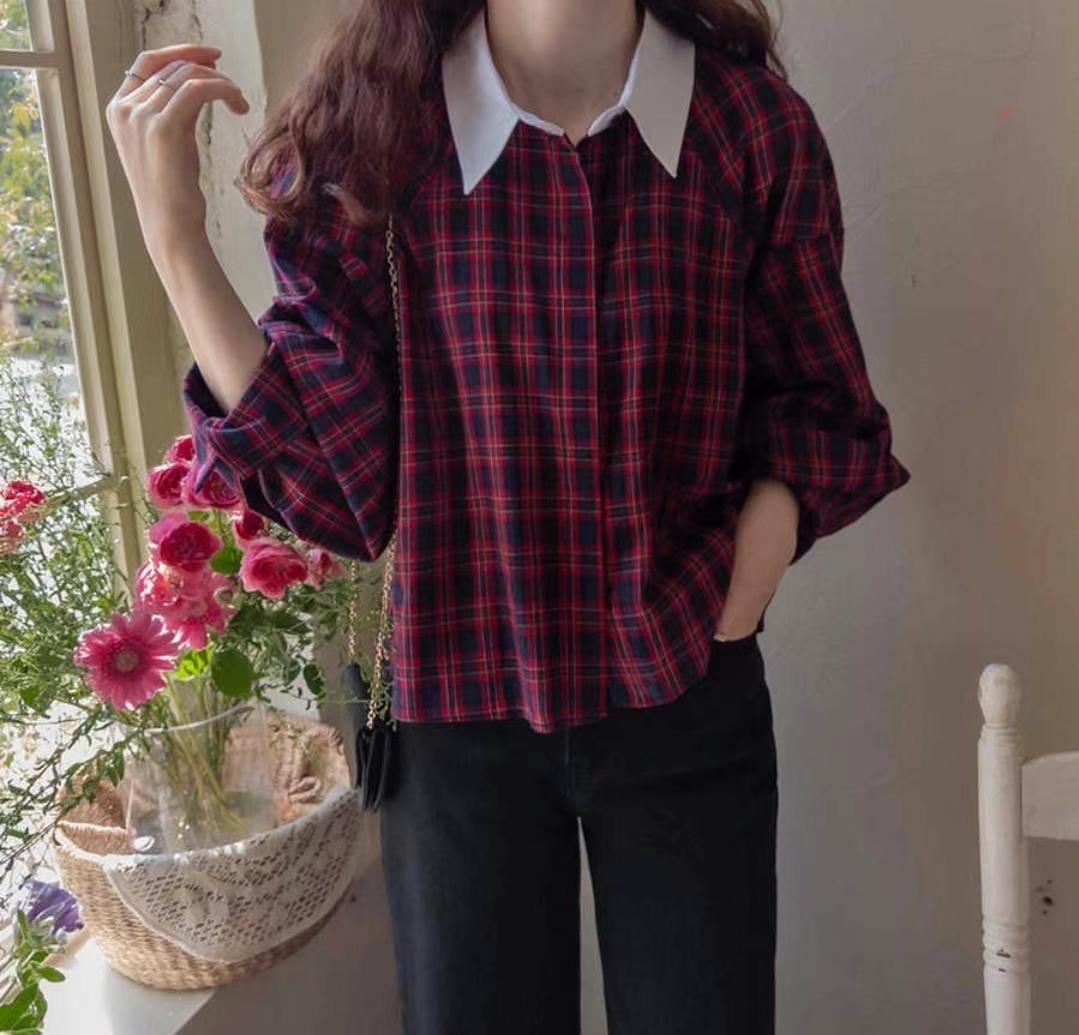 UNENE韓國直郵東大門實拍女裝新品時尚休閑熱賣人氣襯衫蕾絲衫UNENE襯衫/蕾絲衫