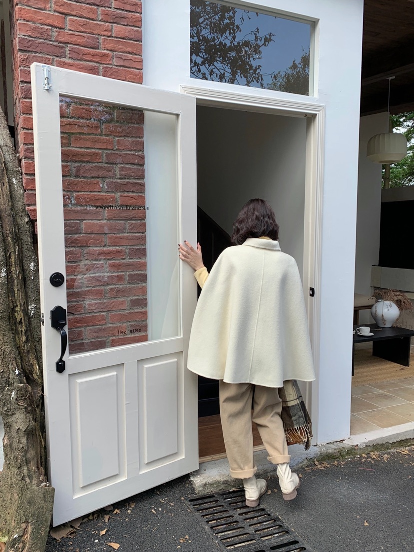 BANI BLUBH韓國直郵女裝新品時尚真品24秋冬短款大衣手工BANI BLUSH短款大衣