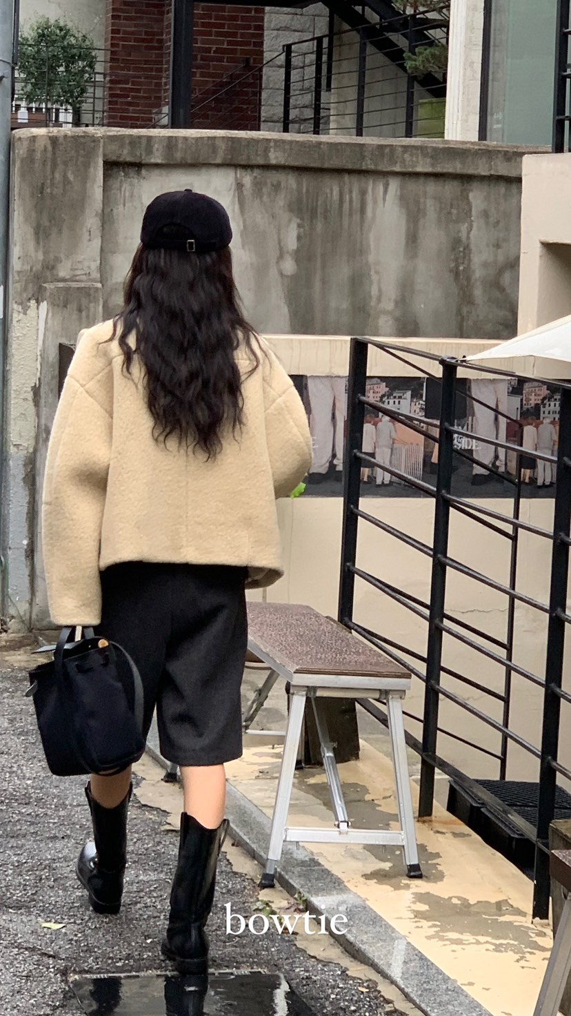 BOWTIE韓國直郵東大門實拍女裝新款人氣休閑24秋冬推薦夾克GLITTER夾克