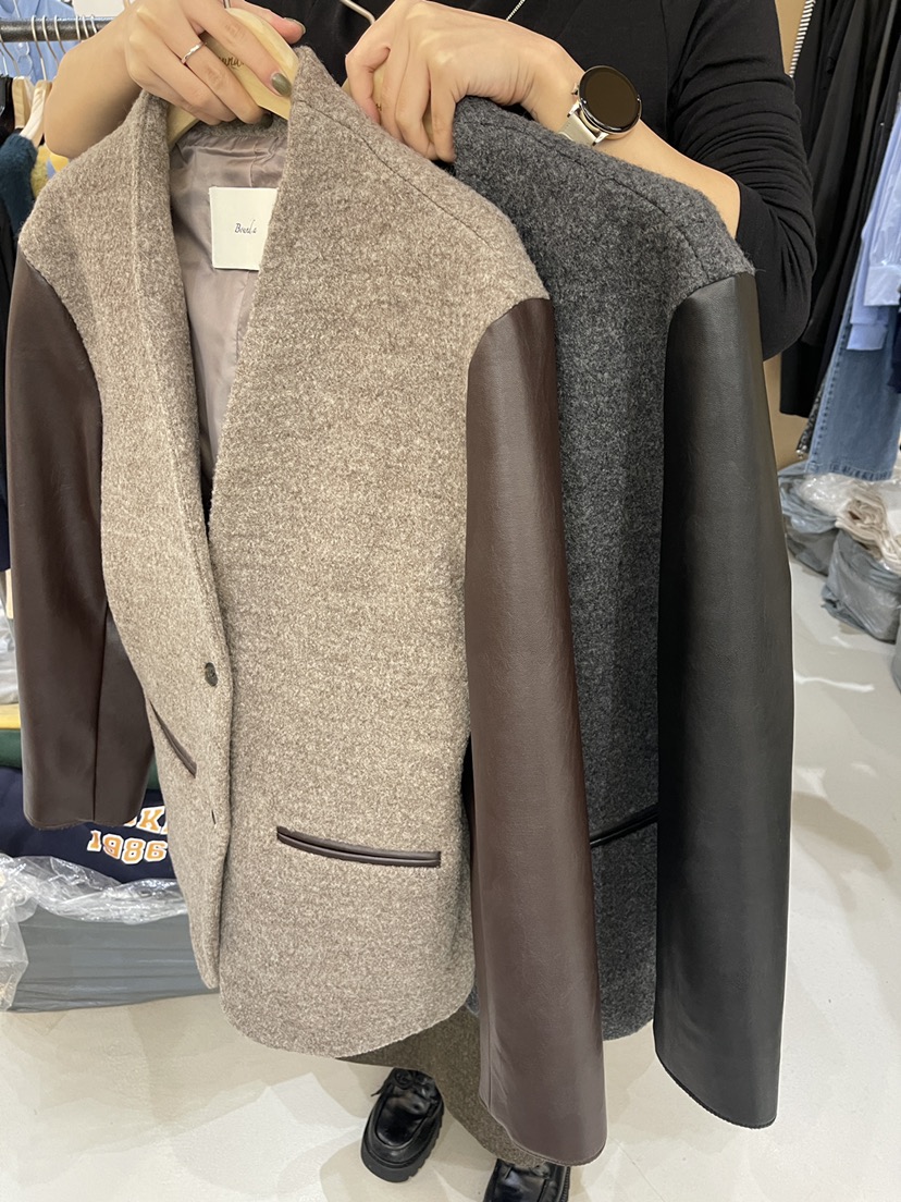 BOUND.A直郵韓國代購女裝新品熱賣時尚休閑真品短款大衣羊毛BOUND.A短款大衣