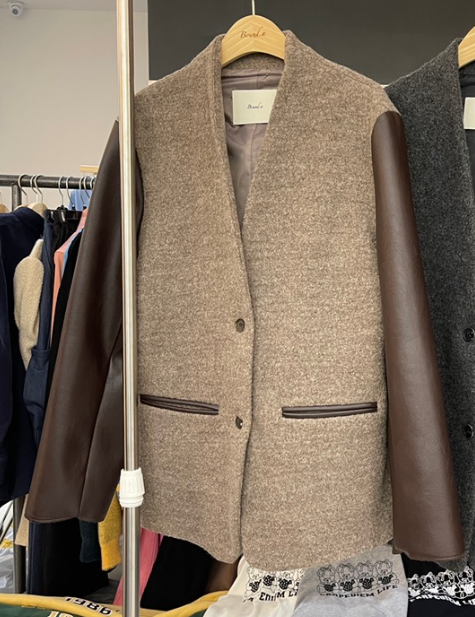 BOUND.A直郵韓國代購女裝新品熱賣時尚休閑真品短款大衣羊毛BOUND.A短款大衣圖色2