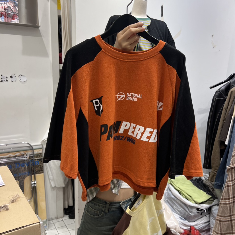 THE WEEKND韓國直郵東大門代購女裝新品推薦熱賣T恤拉絲短款THE WEEKNDT恤圖色3