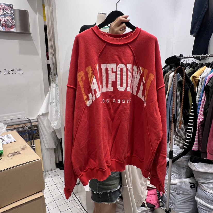 THE WEEKND韓國直郵東大門代購女裝新款熱賣休閑衛衣拉絲雙面THE WEEKND衛衣圖色2