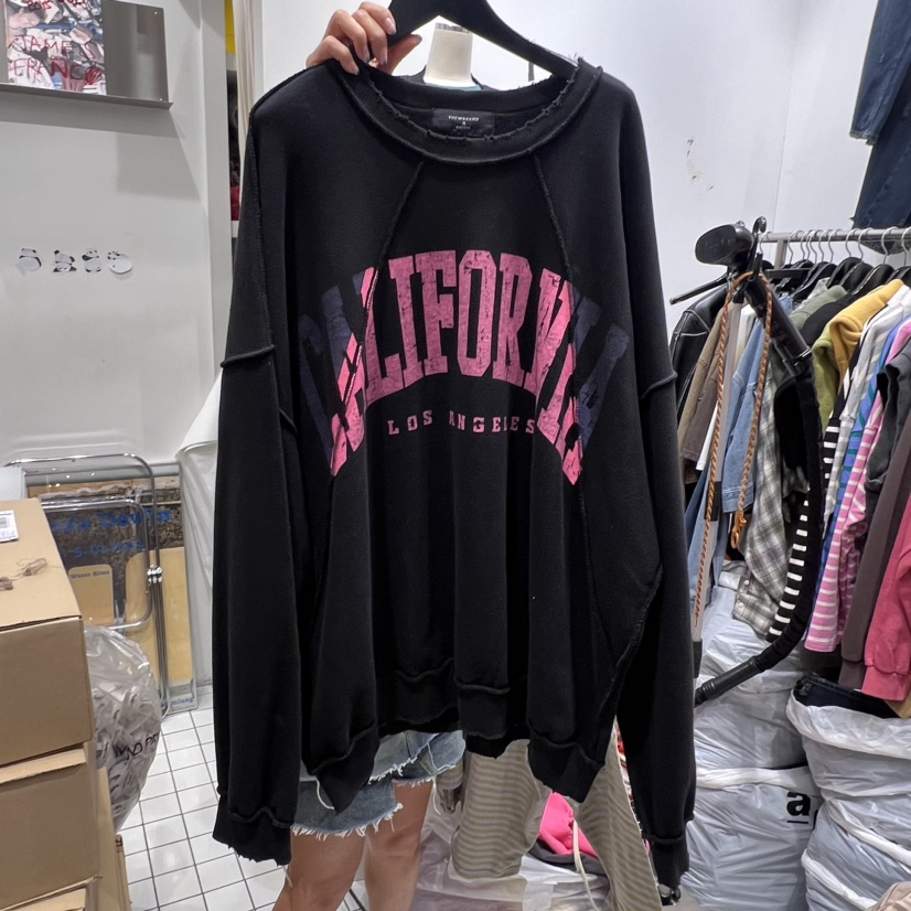 THE WEEKND韓國直郵東大門代購女裝新款熱賣休閑衛衣拉絲雙面THE WEEKND衛衣圖色3