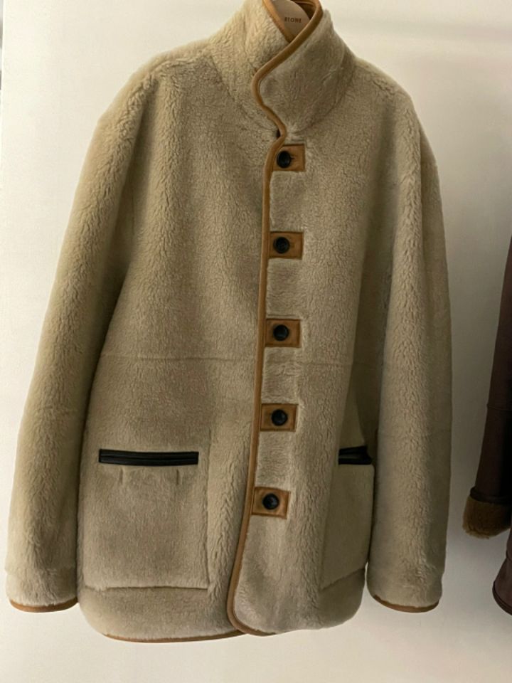 LA MUETTE/JAMIESTONE韓國直郵東大門代購女裝新品24秋冬中長款大衣兩面可穿雙面FLAT GARDEN/LA MUETTE/JAMIESTONE中長款大衣