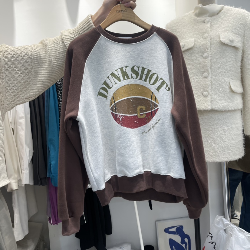 DUPLO韓國直郵東大門實拍女裝新款熱賣時尚人氣衛衣加絨羊絨ORRD衛衣圖色1