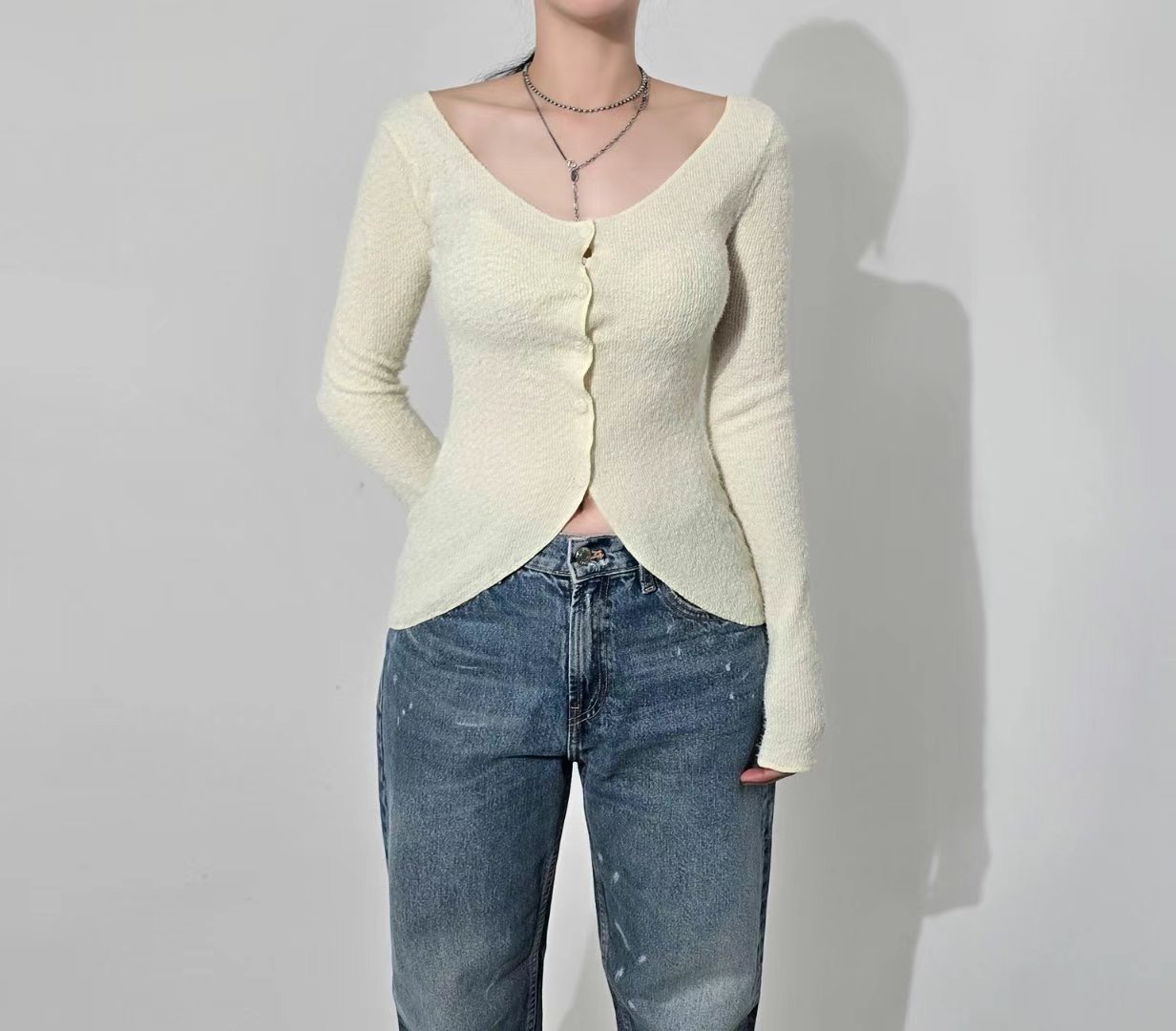 ROLLER韓國直郵東大門實拍女裝新款推薦真品24秋冬針織衫開衫ROLLER針織衫圖色2