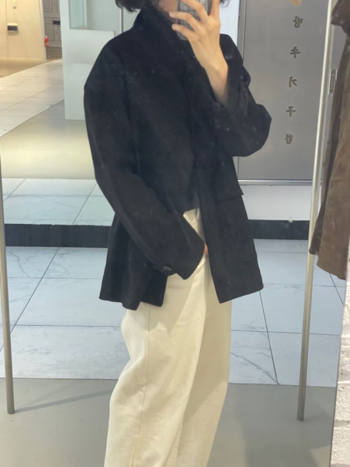 CALLIT直郵韓國代購女裝新品24秋冬真品人氣職業夾克麂皮CALLIT夾克