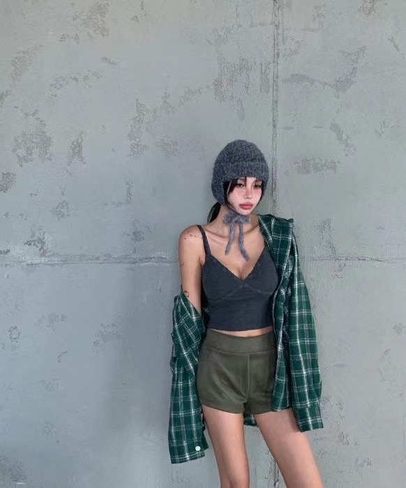 ROLLER韓國直郵東大門代購女裝新品休閑職業人氣時尚短褲麂皮ROLLER短褲