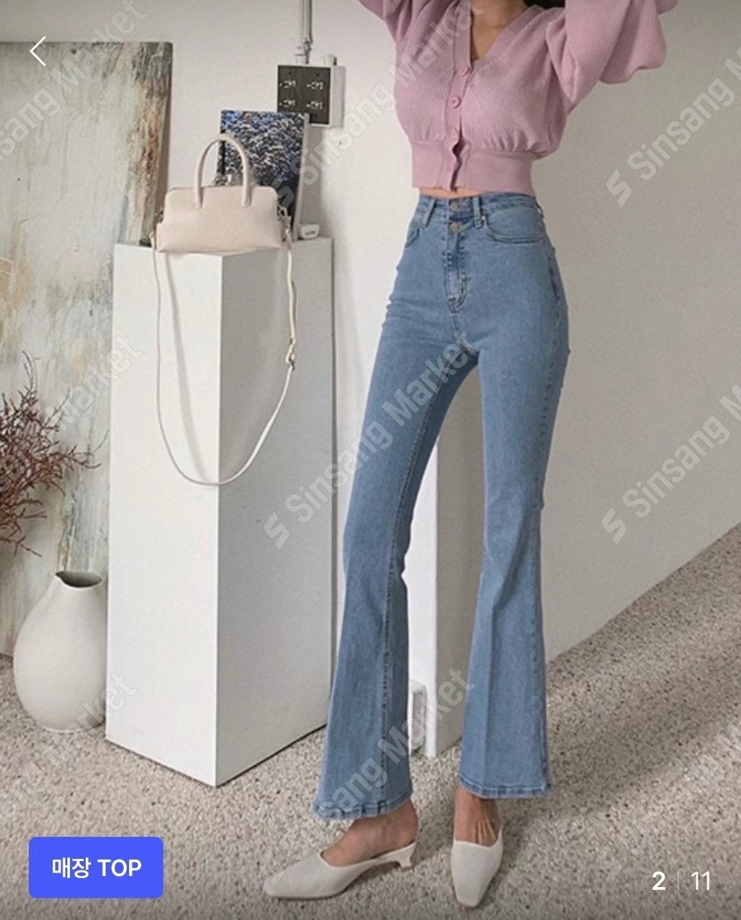 BLOCK韓國直郵東大門代購女裝新品推薦職業人氣休閑時尚牛仔褲BLOCK牛仔褲圖色2