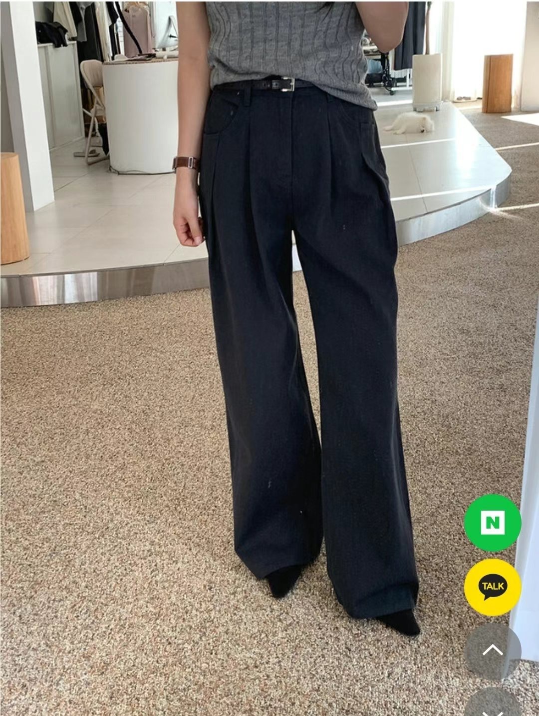 BLOCK韓國直郵東大門實拍女裝新品24秋冬時尚人氣休閑牛仔褲BLOCK牛仔褲圖色2