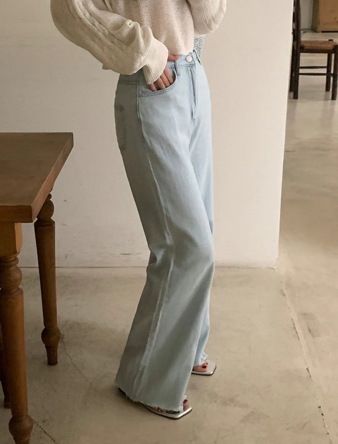 BLOCK韓國直郵女裝新品24秋冬時尚真品推薦熱賣人氣牛仔褲BLOCK牛仔褲